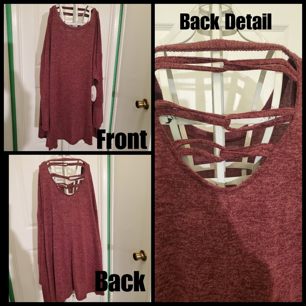 Boutique Plus Sweater with Back Detail Sz 3X
